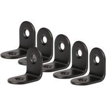6pcs L Shaped Right Angle Bracket 20 x 20mm Stainless Steel Black Fastener Support Corner Connection Fastening Chair Wood Window Furniture