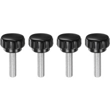 4pcs Knurled Clamping Knobs M8 x 30mm Metric Zinc Plated Carbon Steel Male Thread Thumb Screw on Type 30mm Plastic Round Head Threaded Hand Bolt Stud