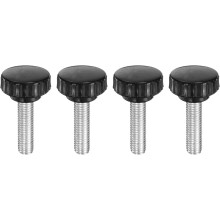 4pcs Knurled Clamping Knobs M10 x 35mm Metric Zinc Plated Carbon Steel Male Thread Thumb Screw on Type 30mm Plastic Round Head Threaded Hand Bolt Stud