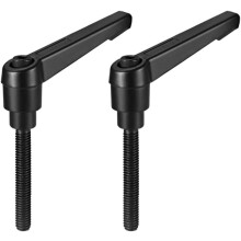 M6 x 32mm Handle Adjustable Clamping Lever Thread Push Button Ratchet Male Threaded Stud Knobs Locking Rotating Screw Handles Quick Release Bolt Black