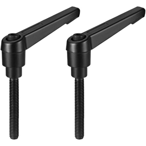 M6 x 32mm Handle Adjustable Clamping Lever Thread Push Button Ratchet Male Threaded Stud Knobs Locking Rotating Screw Handles Quick Release Bolt Black