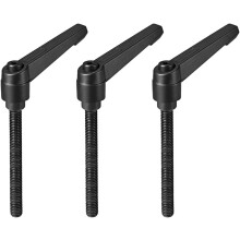 M8 x 70mm Handle Adjustable Clamping Lever Thread Push Button Ratchet Male Threaded Stud Knobs Locking Rotating Screw Handles Quick Release Bolt Black