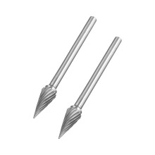 Tungsten Carbide Rotary Files 1/8" Shank, Single Cut Cone Shape Rotary Burrs Tool 6mm Dia, for Die Grinder Drill Bit Alloy Steel Hard Metal Carving Po