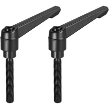 M10 x 60mm Handle Adjustable Clamping Lever Thread Push Button Ratchet Male Threaded Stud Knobs Locking Rotating Screw Handles Quick Release Bolt Blac