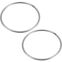 201 Stainless Steel O Ring 80mm(3.15") Outer Diameter 3mm Thickness Strapping Welded Round Rings 2pcs