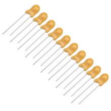 1uF Tantalum Capacitor, 50V 2 Pin Yellow Radial Electrolytic Capacitor Dipped Tantalum Bead Capacitors 10pcs