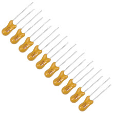 4.7uF Tantalum Capacitor, 25V 2 Pin Yellow Radial Electrolytic Capacitor Dipped Tantalum Bead Capacitors 10pcs
