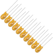 10uF Tantalum Capacitor, 35V 2 Pin Yellow Radial Electrolytic Capacitor Dipped Tantalum Bead Capacitors 10pcs