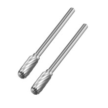 Tungsten Carbide Rotary Files 1/8" Shank, Single Cut Cylindrical Radius End Rotary Burrs Tool 5mm Dia, for Die Grinder Drill Alloy Steel Hard Metal Ca