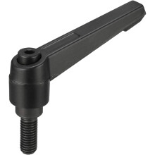 M8 x 20mm Handle Adjustable Clamping Lever Thread Push Button Ratchet Male Threaded Stud Knobs Locking Rotating Screw Handles Quick Release Bolt Black