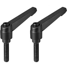 2pcs Adjustable Clamping Lever Handle M8 x 32mm Metric Black Oxide Carbon Steel Male Threaded Stud Hand Knobs Rotating Screw Handles Bolts with Lockin