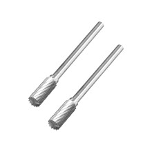 Tungsten Carbide Rotary Files 1/8" Shank, Single Cut Cylindrical Radius End Rotary Burrs Tool 5mm Dia, for Die Grinder Drill Bit Alloy Steel Hard Meta