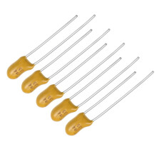 0.1uF Tantalum Capacitor, 35V 2 Pin Yellow Radial Electrolytic Capacitor Dipped Tantalum Bead Capacitors 5pcs