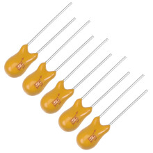 4.7uF Tantalum Capacitor, 35V 2 Pin Yellow Radial Electrolytic Capacitor Dipped Tantalum Bead Capacitors 5pcs