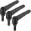 M8 x 20mm Handle Adjustable Clamping Lever Thread Push Button Ratchet Male Threaded Stud Knobs Locking Rotating Screw Handles Quick Release Bolt Black 1