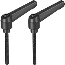 M5 x 50mm Handle Adjustable Clamping Lever Thread Push Button Ratchet Male Threaded Stud Knobs Locking Rotating Screw Handles Quick Release Bolt Black