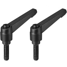 M8 x 25mm Handle Adjustable Clamping Lever Thread Push Button Ratchet Male Threaded Stud Knobs Locking Rotating Screw Handles Quick Release Bolt Black