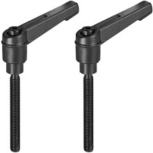 2pcs Adjustable Clamping Lever Handle M6 x 50mm Metric Black Oxide Carbon Steel Male Threaded Stud Hand Knobs Rotating Screw Handles Bolts with Lockin