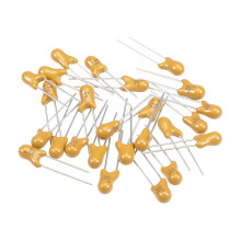 1uF Tantalum Capacitor, 50V 2 Pin Yellow Radial Electrolytic Capacitor Dipped Tantalum Bead Capacitors 25pcs