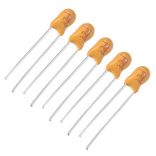 2.2uF Tantalum Capacitor, 25V 2 Pin Yellow Radial Electrolytic Capacitor Dipped Tantalum Bead Capacitors 5pcs