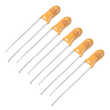0.22uF Tantalum Capacitor, 35V 2 Pin Yellow Radial Electrolytic Capacitor Dipped Tantalum Bead Capacitors 5pcs