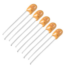 2.2uF Tantalum Capacitor, 16V 2 Pin Yellow Radial Electrolytic Capacitor Dipped Tantalum Bead Capacitors 5pcs
