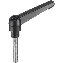 Adjustable Clamping Lever Handle M8 x 40mm Metric 304 Stainless Steel Male Threaded Stud Hand Knobs Push Button Ratchet Rotating Screw Handles Bolts w