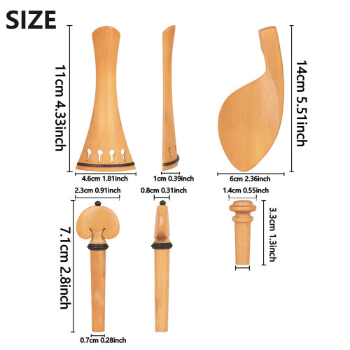 Boxwood Violin Fittings for 4/4 and 3/4 Replacement Needs Use 2