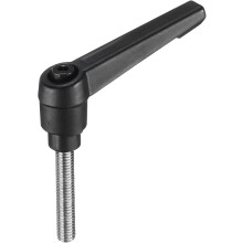 Adjustable Clamping Lever Handle M6 x 40mm Metric 304 Stainless Steel Male Threaded Stud Hand Knobs Push Button Ratchet Rotating Screw Handles Bolts w