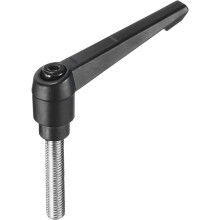 Adjustable Clamping Lever Handle M10 x 45mm Metric 304 Stainless Steel Male Threaded Stud Hand Knobs Push Button Ratchet Rotating Screw Handles Bolts