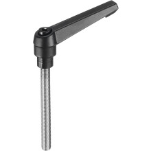 Adjustable Clamping Lever Handle M8 x 70mm Metric 304 Stainless Steel Male Threaded Stud Hand Knobs Push Button Ratchet Rotating Screw Handles Bolts w