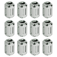 12 Pcs Ferrite Filter Ring Core RFI EMI Noise Suppression Cable Clip ID 13mm 0.51Inch Regular Styles for Electronic Devices, Industry, Grey