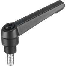 Adjustable Clamping Lever Handle M8 x 15mm Metric 304 Stainless Steel Male Threaded Stud Hand Knobs Push Button Ratchet Rotating Screw Handles Bolts w