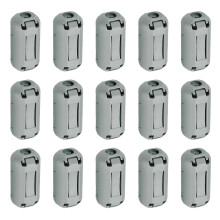 15 Pcs Ferrite Filter Ring Core RFI EMI Noise Suppression Cable Clip ID 3.5mm 0.14Inch Regular Styles for Electronic Devices, Industry, Grey