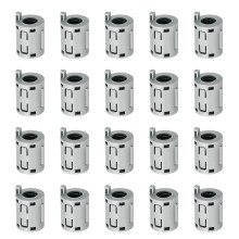 20 Pcs Ferrite Filter Ring Core RFI EMI Noise Suppression Cable Clip ID 7mm 0.28Inch with Ears for Electronic Devices, Industry, Grey