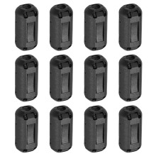 12 Pcs Ferrite Filter Ring Core RFI EMI Noise Suppression Cable Clip ID 3.5mm 0.14Inch Regular Styles for Electronic Devices, Industry, Black