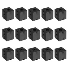 15 Pcs Ferrite Filter Ring Core RFI EMI Noise Suppression Cable Clip ID 13mm 0.51Inch Square Style for Electronic Devices, Industry, Black