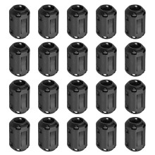 20 Pcs Ferrite Filter Ring Core RFI EMI Noise Suppression Cable Clip ID 13mm 0.51Inch Regular Styles for Electronic Devices, Industry, Black