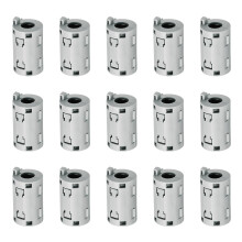 15 Pcs Ferrite Filter Ring Core RFI EMI Noise Suppression Cable Clip ID 9mm 0.35Inch with Ears for Electronic Devices, Industry, Grey