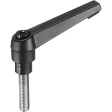 Adjustable Clamping Lever Handle M8 x 30mm Metric 304 Stainless Steel Male Threaded Stud Hand Knobs Push Button Ratchet Rotating Screw Handles Bolts w