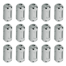 15 Pcs Ferrite Filter Ring Core RFI EMI Noise Suppression Cable Clip ID 5mm 0.2Inch Regular Styles for Electronic Devices, Industry, Grey