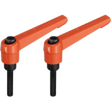 M5 x 25mm Handle Adjustable Clamping Lever Thread Push Button Ratchet Male Threaded Stud Knobs Locking Rotating Screw Handles Quick Release Bolt Orang