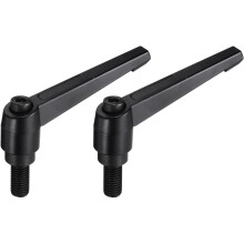 M12 x 25mm Handle Adjustable Clamping Lever Thread Push Button Ratchet Male Threaded Stud Knobs Locking Rotating Screw Handles Quick Release Bolt Blac