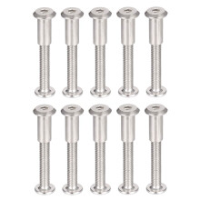Screw Post Fit for 5/16"(8mm) Hole Dia, Male M6x45mm Belt Buckle Binding Bolts Leather Fastener Carbon Steel 10 Sets