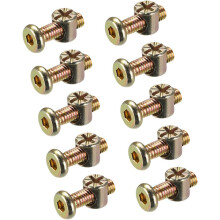 M6 x 15mm Furniture Bolts Nut Set Hex Socket Screw with Barrel Nuts Phillips-Slotted Zinc Plated 10 Sets