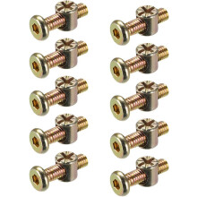 M6 x 20mm Furniture Bolts Nut Set Hex Socket Screw with Barrel Nuts Phillips-Slotted Zinc Plated 10 Sets