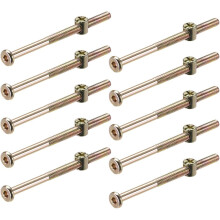 M6 x 90mm Furniture Bolts Nut Set Hex Socket Screw with Barrel Nuts Phillips-Slotted Zinc Plated 20 Sets