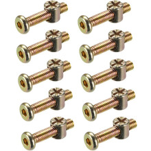 M6 x 30mm Furniture Bolts Nut Set Hex Socket Screw with Barrel Nuts Phillips-Slotted Zinc Plated 10 Sets