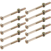 M6 x 80mm Furniture Bolts Nut Set Hex Socket Screw with Barrel Nuts Phillips-Slotted Zinc Plated 20 Sets