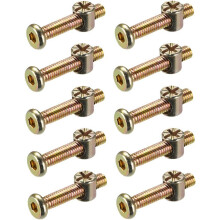 M6 x 35mm Furniture Bolts Nut Set Hex Socket Screw with Barrel Nuts Phillips-Slotted Zinc Plated 10 Sets